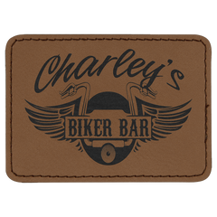 Adhesive Rectangle Leatherette Patches