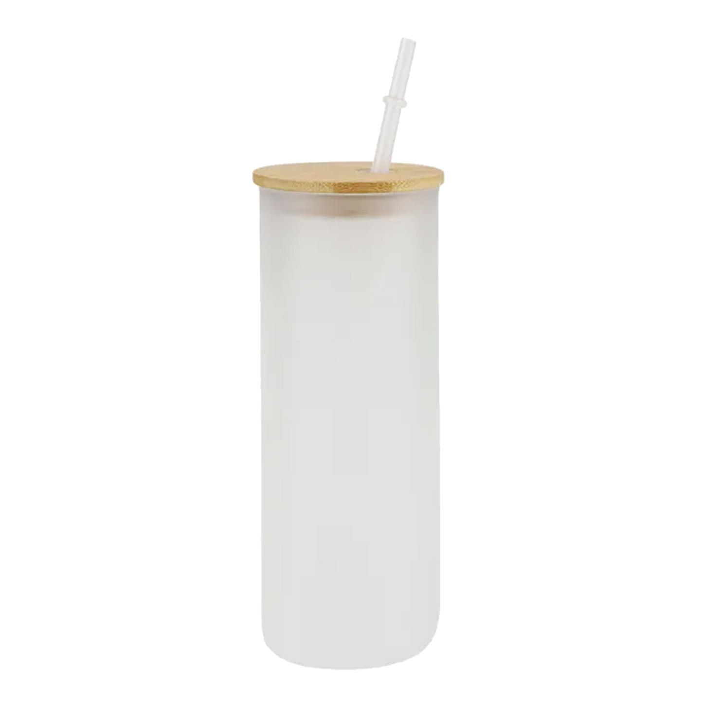 25oz sublimation glass can with bamboo lids