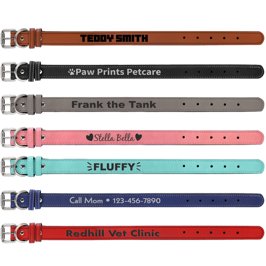 Laserable Leatherette Dog Collar