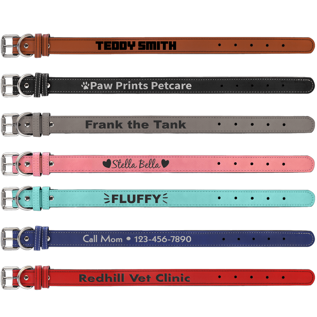 Laserable Leatherette Dog Collar