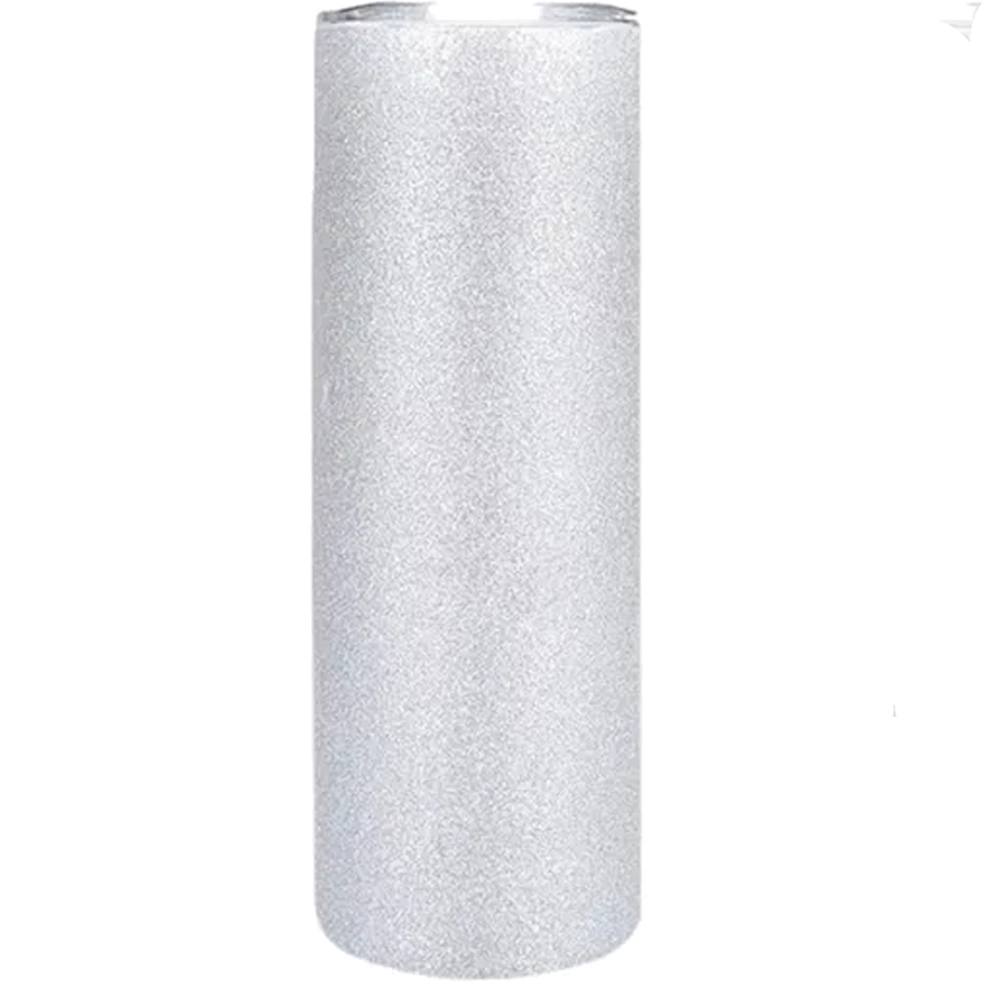 20oz white glitter