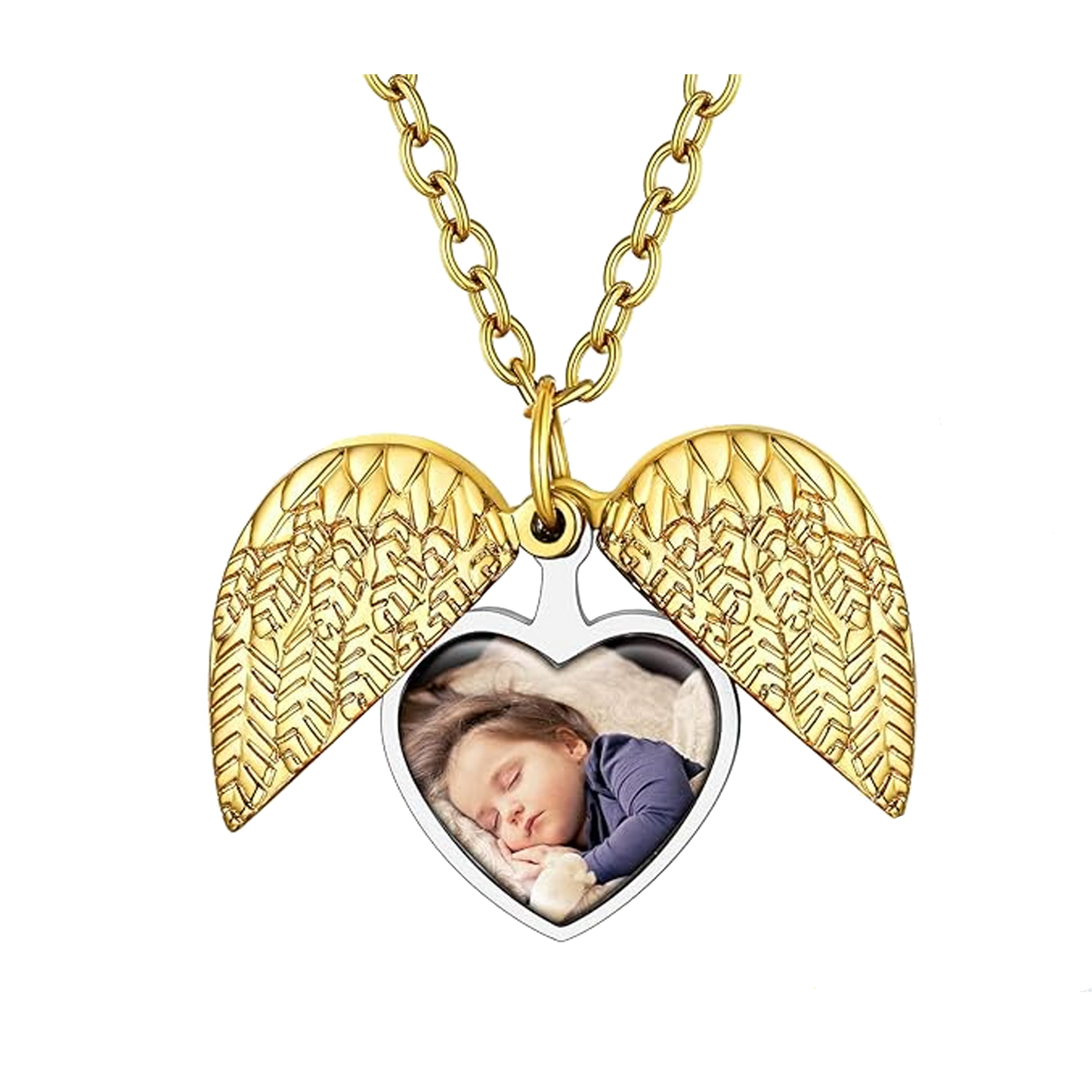 Sublimation Angel Wings Locket Necklace