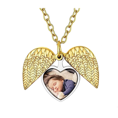 Sublimation Angel Wings Locket Necklace