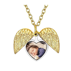 Sublimation Angel Wings Locket Necklace